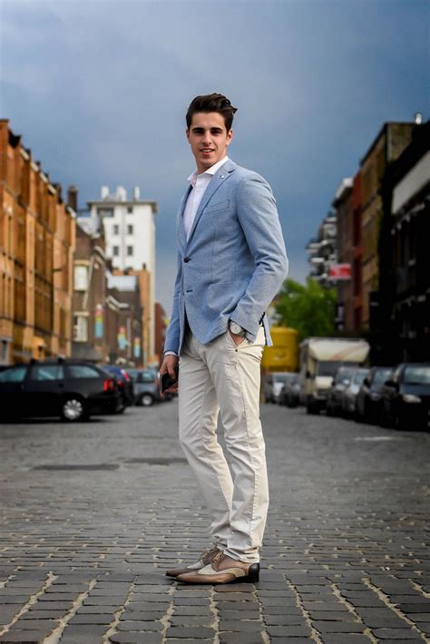 khakis blue blazer